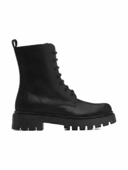 Кожаные ботинки EMPORIO ARMANI, черный