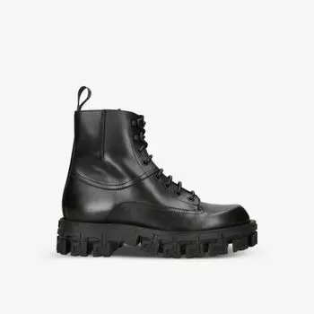 Кожаные ботинки грека Versace, черный