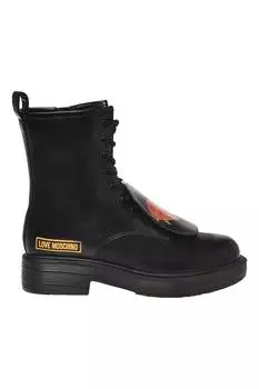 Кожаные ботинки Love Moschino, черный