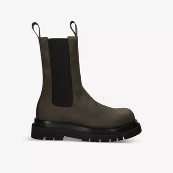 Кожаные ботинки Lug с эластичной резинкой по бокам Bottega Veneta, хаки