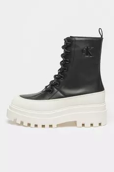 Кожаные ботинки массивного дизайна Calvin Klein Jeans, черный