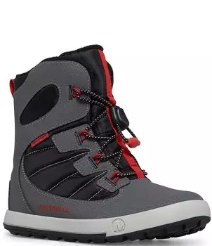 Кожаные ботинки Merrell Boys Snow Bank 4 для холодной погоды (для малышей), серый