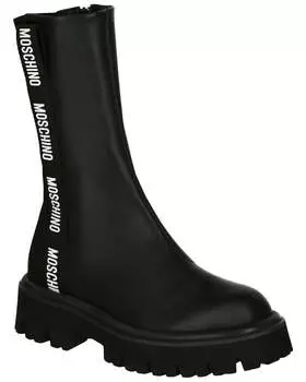 Кожаные ботинки Moschino, черный
