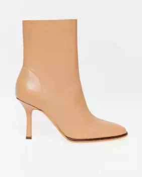 Кожаные ботинки на каблуке Sfera, цвет Nude