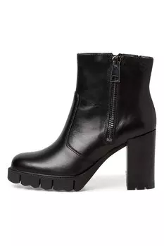 Кожаные ботинки на массивном каблуке Tamaris, черный