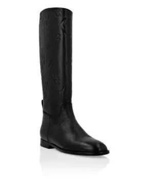 Кожаные ботинки на низком каблуке Mid Monogram Philipp Plein, черный