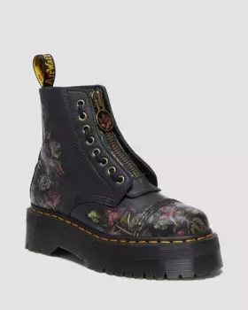 Кожаные ботинки на платформе Dr. Martens Sinclair Decayed Roses, черный