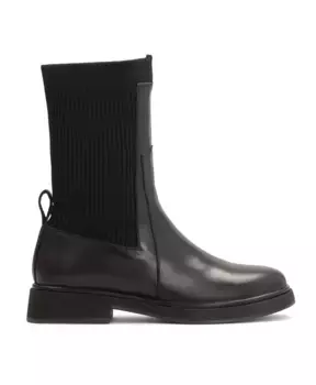 Кожаные ботинки на плоской подошве с резинкой Kazar, черный