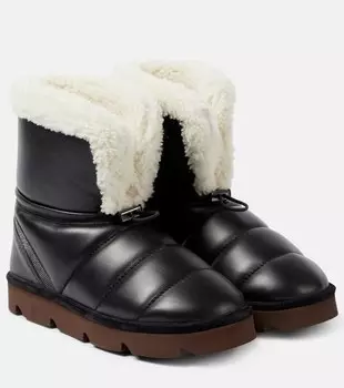Кожаные ботинки на подкладке из овчины Brunello Cucinelli, черный