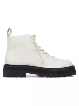 Кожаные ботинки на подошве Duluth с выступами Black Suede Studio, цвет Cream