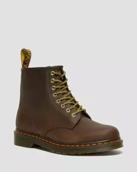 Кожаные ботинки на шнуровке Dr. Martens 1460 Crazy Horse, цвет Brown — Crazy Horse