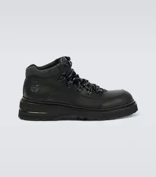 Кожаные ботинки на шнуровке Giorgio Armani, черный