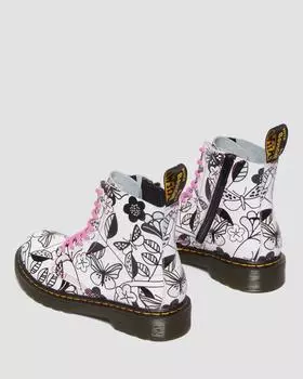 Кожаные ботинки на шнуровке Junior 1460 с принтом луга Dr. Martens