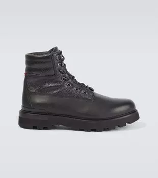 Кожаные ботинки peka на шнуровке Moncler, черный
