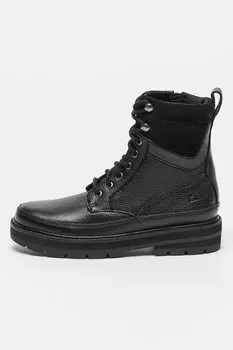 Кожаные ботинки Прага с замшей Clarks, черный