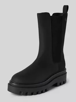 Кожаные ботинки с эластичными вставками Calvin Klein Jeans, черный