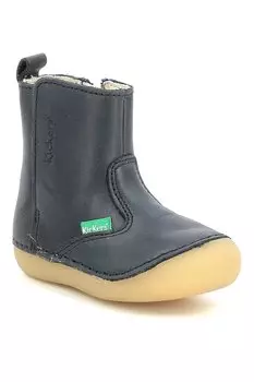 Кожаные ботинки с логотипом Kickers Kids, синий