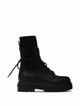 Кожаные ботинки с логотипом Le Silla, черный