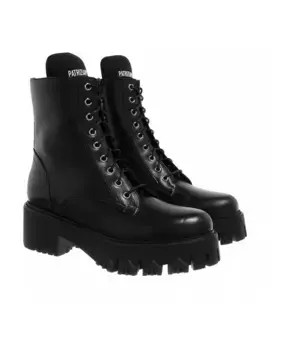 Кожаные ботинки с логотипом Patrizia Pepe, черный