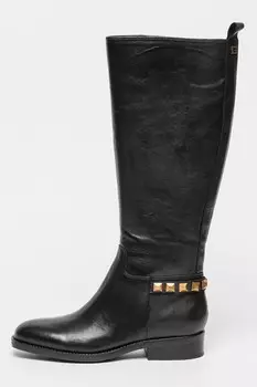 Кожаные ботинки с люверсами Guess, черный