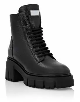 Кожаные ботинки с овчиной внутри Iconic Plein PHILIPP PLEIN, черный