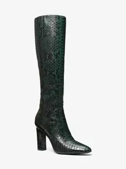 Кожаные ботинки с тиснением Carly Python Michael Kors