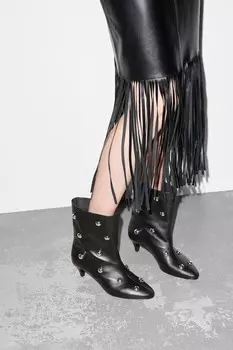 Кожаные ботинки с заклепками & Other Stories, черный