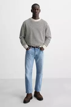 Кожаные ботинки со шнуровкой ZARA, коричневый