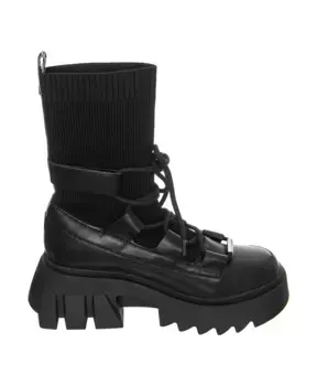 Кожаные ботинки среднего профиля Steve Madden, черный