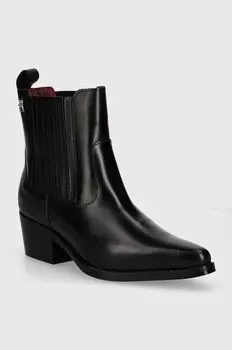 Кожаные ботинки TH LEATHER COWBOY BOOT Tommy Hilfiger, черный