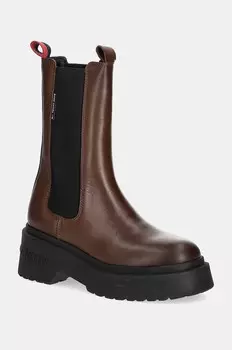Кожаные ботинки TJW CHUNKY CHELSEA Tommy Jeans, коричневый
