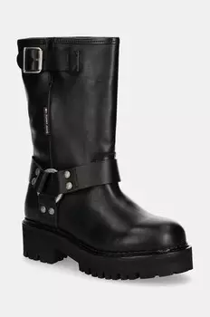 Кожаные ботинки TJW URBAN BIKER BOOT LEATHER Tommy Jeans, черный