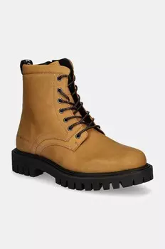 Кожаные ботинки Tommy Hilfiger CASUAL HILFIGER CHUNK Z NBK BOOT, коричневый