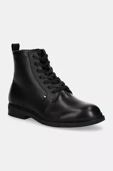 Кожаные ботинки Tommy Hilfiger FLEX HILFIGER WARM CHECK LTH Z B, черный