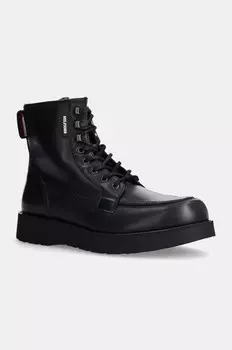 Кожаные ботинки Tommy Hilfiger TH AMERICAN PREM CHECK LTH BOOT, черный