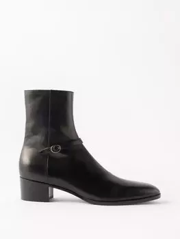 Кожаные ботинки vlad на молнии Saint Laurent, черный