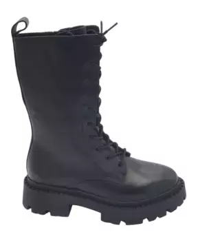 Кожаные ботинки в стиле милитари на шнуровке Ash, черный