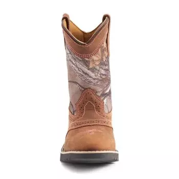 Кожаные ботинки в стиле вестерн для девочек Itasca с камуфляжным рисунком из натурального дерева Itasca