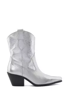 Кожаные ботинки в стиле вестерн 'Pardner' Dune London, серебро