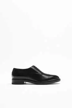 Кожаные ботинки ZARA, черный