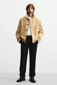 Кожаные ботинки ZARA, черный