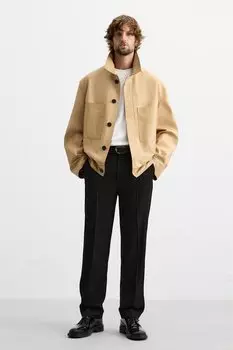 Кожаные ботинки ZARA, черный