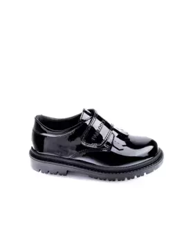 Кожаные брюхеры для девочек с застежкой-липучкой Pablosky, чёрный