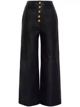 Кожаные брюки Adam Lippes, черный