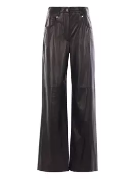 Кожаные брюки Brunello Cucinelli, черный