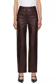 Кожаные брюки Cobe Loulou De Saison, коричневый