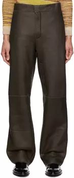 Кожаные брюки цвета хаки 'Le Pantalon Pastre' Jacquemus