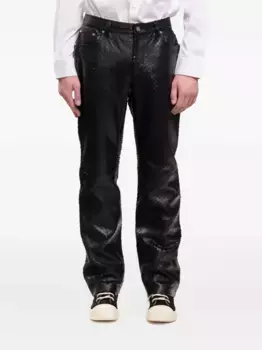 Кожаные брюки Helmut Lang, черный