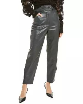 Кожаные брюки IRO Bratis, серый