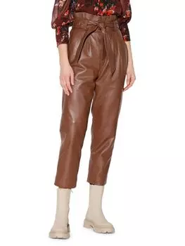Кожаные брюки Maggie в бумажном пакете Walter Baker, цвет Walnut